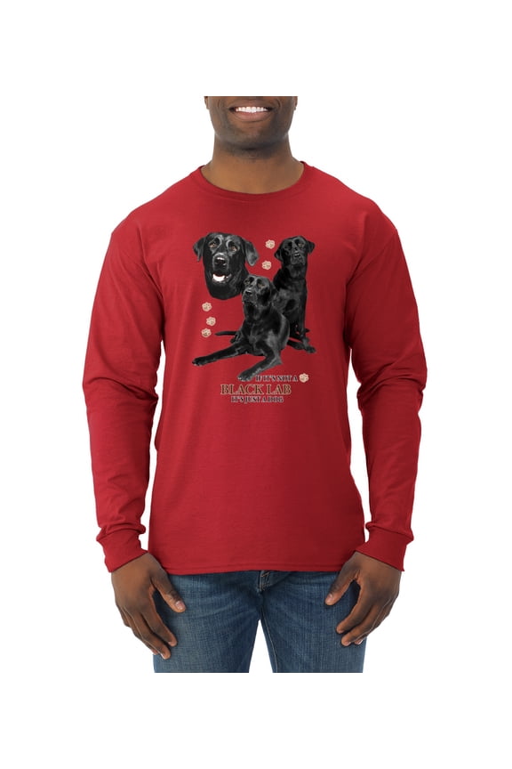If It's Not a Black Lab It's Just a Dog Gift | Mens Dog Lover Long Sleeve T-Shirt, Red, 3XL