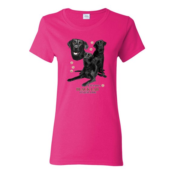 If It's Not a Black Lab It's Just a Dog Gift | Womens Dog Lover Graphic T-Shirt, Fuschia, Small