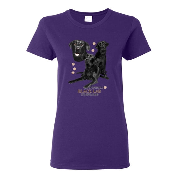 If It's Not a Black Lab It's Just a Dog Gift | Womens Dog Lover Graphic T-Shirt, Purple, Medium