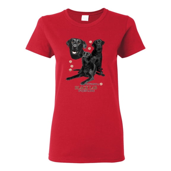 If It's Not a Black Lab It's Just a Dog Gift | Womens Dog Lover Graphic T-Shirt, Red, Large