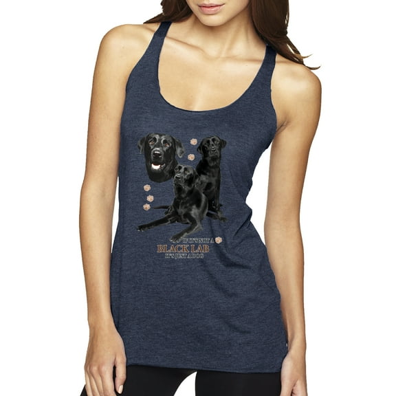 If It's Not a Black Lab It's Just a Dog Gift | Womens Dog Lover Premium Tri-Blend Racerback Tank Top, Vintage Navy, Small