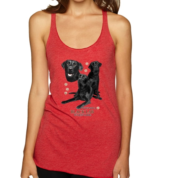 If It's Not a Black Lab It's Just a Dog Gift | Womens Dog Lover Premium Tri-Blend Racerback Tank Top, Vintage Red, X-Large