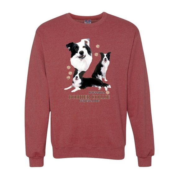 If It's Not a Border Collie It's Just a Dog Gift | Mens Dog Lover Crewneck Graphic Sweatshirt, Vintage Heather Red, Small