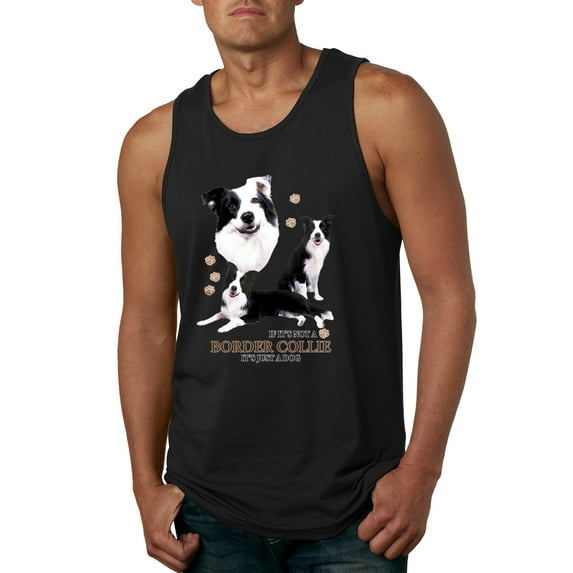 If It's Not a Border Collie It's Just a Dog Gift | Mens Dog Lover Graphic Tank Top, Black, 2XL