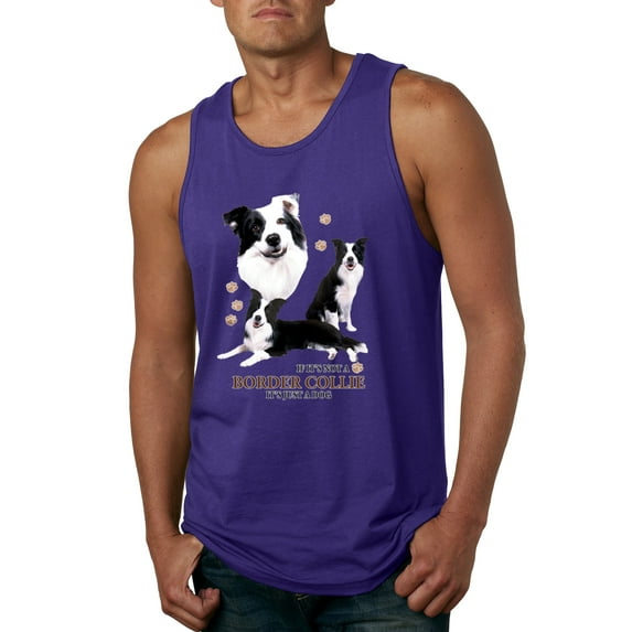 If It's Not a Border Collie It's Just a Dog Gift | Mens Dog Lover Graphic Tank Top, Purple, 2XL