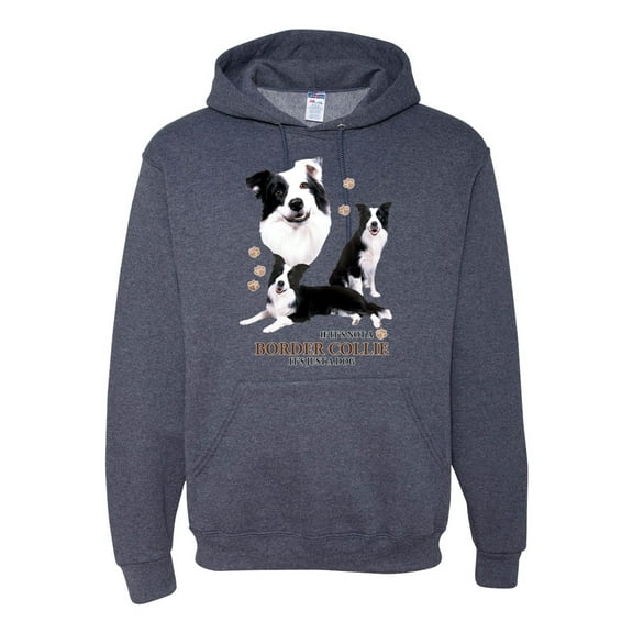 If It's Not a Border Collie It's Just a Dog Gift | Mens Dog Lover Hooded Sweatshirt Graphic Hoodie, Vintage Heather Navy, Small