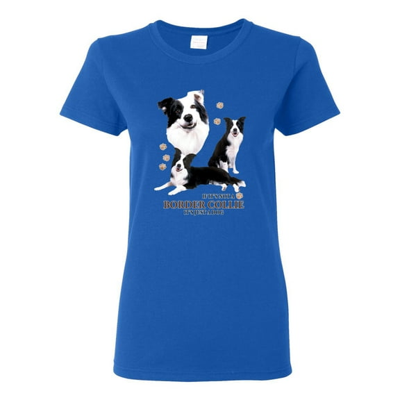 If It's Not a Border Collie It's Just a Dog Gift | Womens Dog Lover Graphic T-Shirt, Royal, Medium