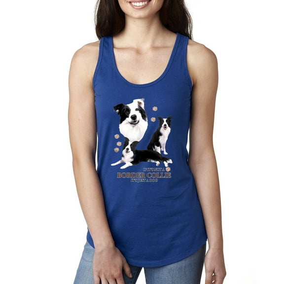 If It's Not a Border Collie It's Just a Dog Gift | Womens Dog Lover Jersey Racerback Tank Top, Royal, X-Large