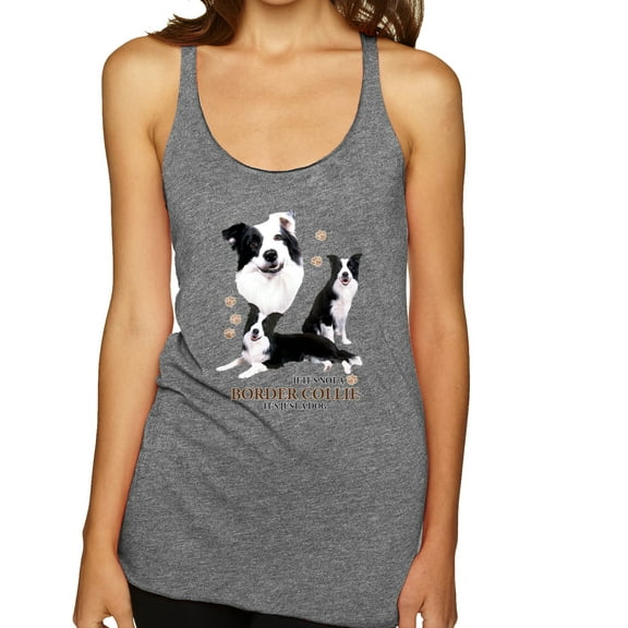 If It's Not a Border Collie It's Just a Dog Gift | Womens Dog Lover Premium Tri-Blend Racerback Tank Top, Premium Heather, Medium