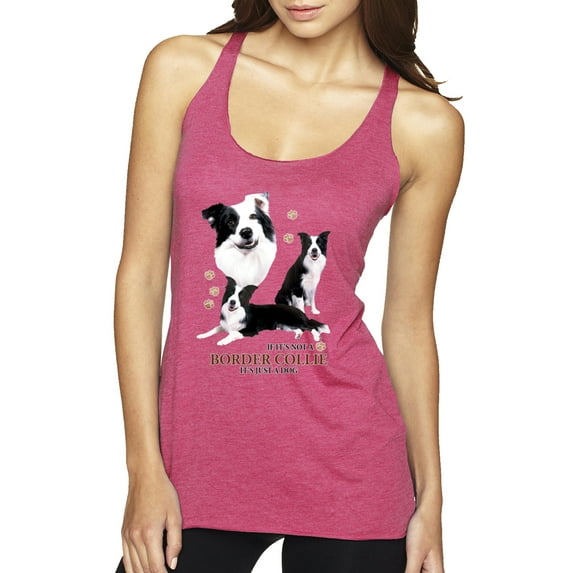 If It's Not a Border Collie It's Just a Dog Gift | Womens Dog Lover Premium Tri-Blend Racerback Tank Top, Vintage Pink, Medium