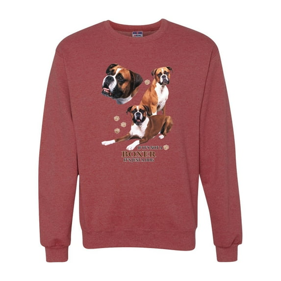 If It's Not a Boxer It's Just a Dog Gift | Mens Dog Lover Crewneck Graphic Sweatshirt, Vintage Heather Red, Small