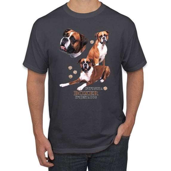 If It's Not a Boxer It's Just a Dog Gift | Mens Dog Lover Graphic T-Shirt, Charcoal, 3XL
