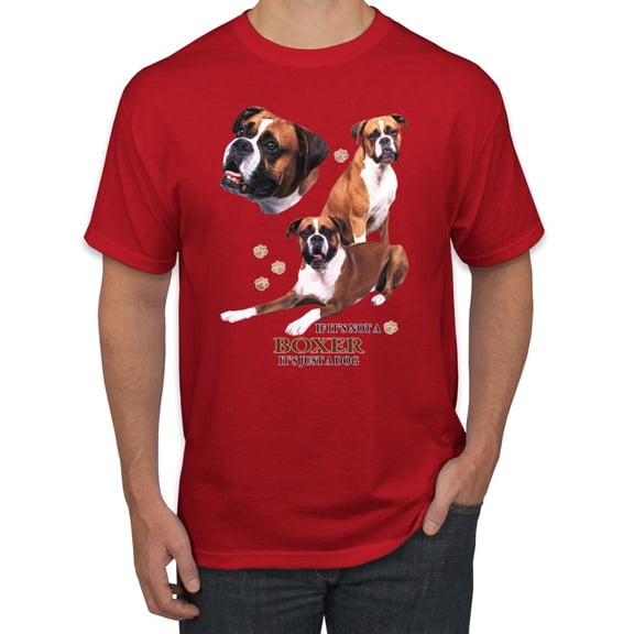 If It's Not a Boxer It's Just a Dog Gift | Mens Dog Lover Graphic T-Shirt, Red, X-Large