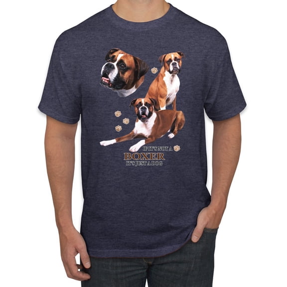 If It's Not a Boxer It's Just a Dog Gift | Mens Dog Lover Graphic T-Shirt, Vintage Heather Navy, X-Large