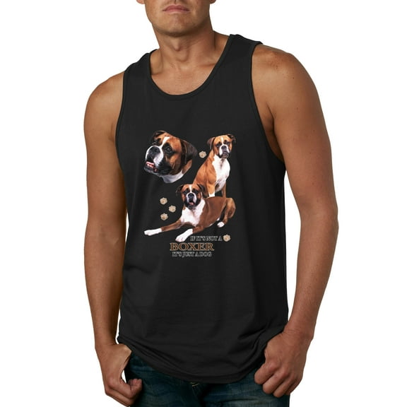 If It's Not a Boxer It's Just a Dog Gift | Mens Dog Lover Graphic Tank Top, Black, Small