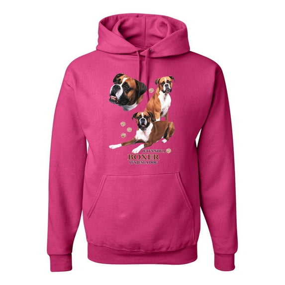 If It's Not a Boxer It's Just a Dog Gift | Mens Dog Lover Hooded Sweatshirt Graphic Hoodie, Fuschia, Large