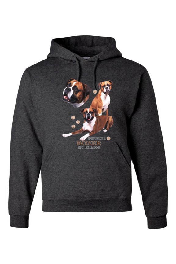 If It's Not a Boxer It's Just a Dog Gift | Mens Dog Lover Hooded Sweatshirt Graphic Hoodie, Heather Black, 3XL