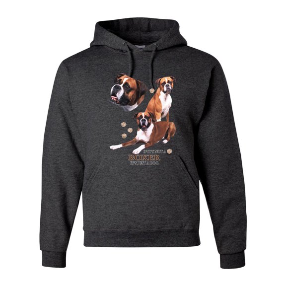 If It's Not a Boxer It's Just a Dog Gift | Mens Dog Lover Hooded Sweatshirt Graphic Hoodie, Heather Black, X-Large