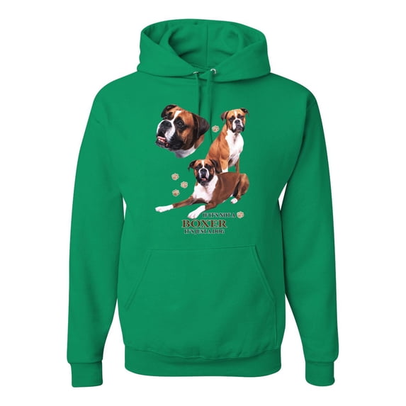 If It's Not a Boxer It's Just a Dog Gift | Mens Dog Lover Hooded Sweatshirt Graphic Hoodie, Kelly, Medium
