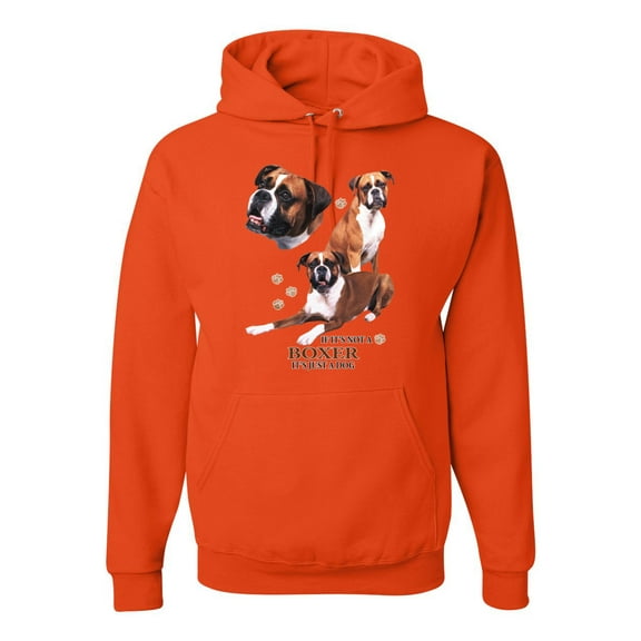 If It's Not a Boxer It's Just a Dog Gift | Mens Dog Lover Hooded Sweatshirt Graphic Hoodie, Orange, 2XL