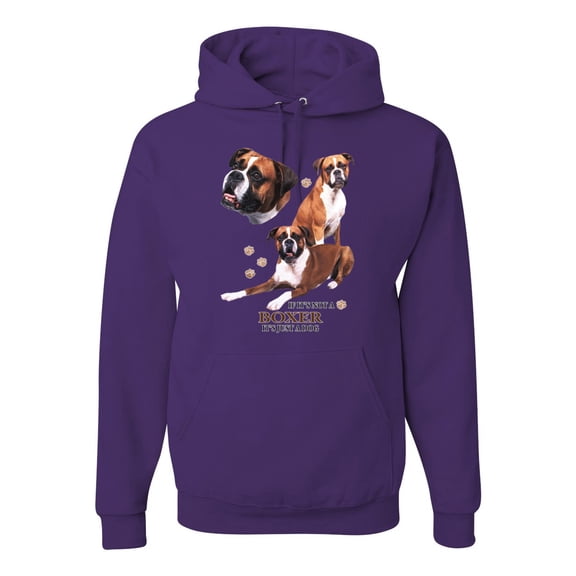 If It's Not a Boxer It's Just a Dog Gift | Mens Dog Lover Hooded Sweatshirt Graphic Hoodie, Purple, Small