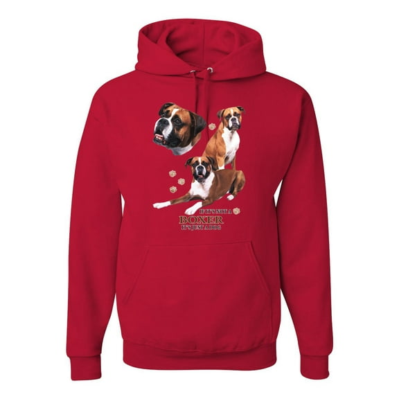 If It's Not a Boxer It's Just a Dog Gift | Mens Dog Lover Hooded Sweatshirt Graphic Hoodie, Red, Medium
