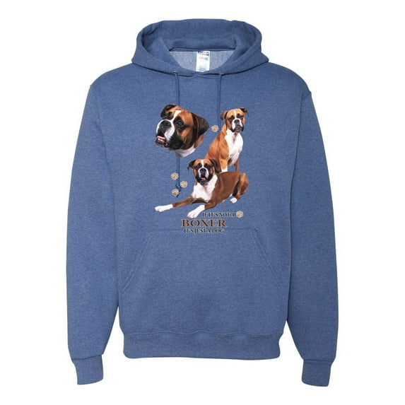 If It's Not a Boxer It's Just a Dog Gift | Mens Dog Lover Hooded Sweatshirt Graphic Hoodie, Vintage Heather Blue, 3XL