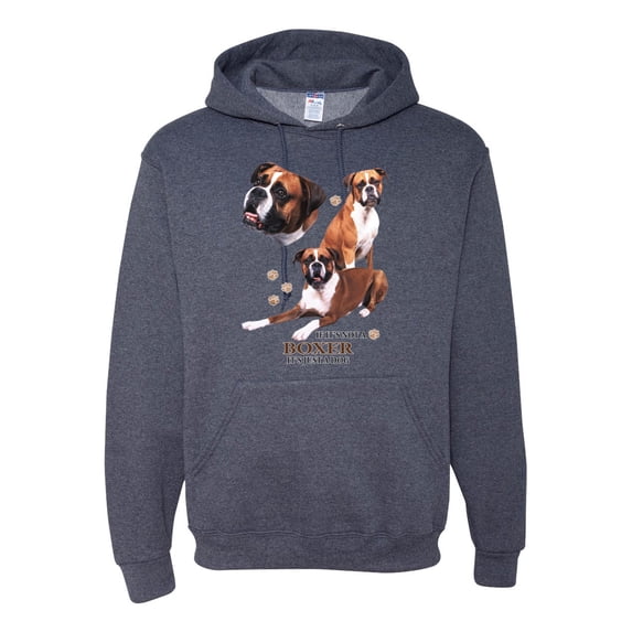 If It's Not a Boxer It's Just a Dog Gift | Mens Dog Lover Hooded Sweatshirt Graphic Hoodie, Vintage Heather Navy, Small