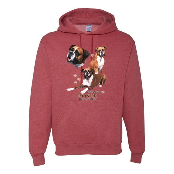 If It's Not a Boxer It's Just a Dog Gift | Mens Dog Lover Hooded Sweatshirt Graphic Hoodie, Vintage Heather Red, Small