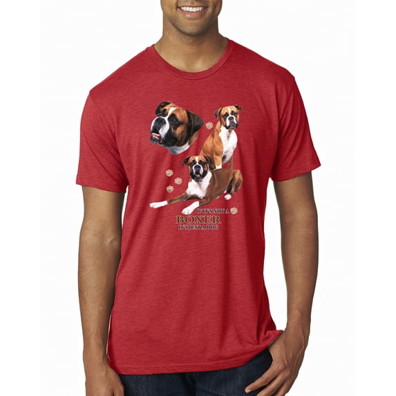 If It's Not a Boxer It's Just a Dog Gift | Mens Dog Lover Premium Tri Blend T-Shirt, Vintage Red, 2XL