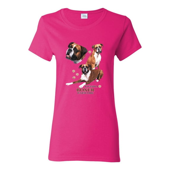 If It's Not a Boxer It's Just a Dog Gift | Womens Dog Lover Graphic T-Shirt, Fuschia, Medium