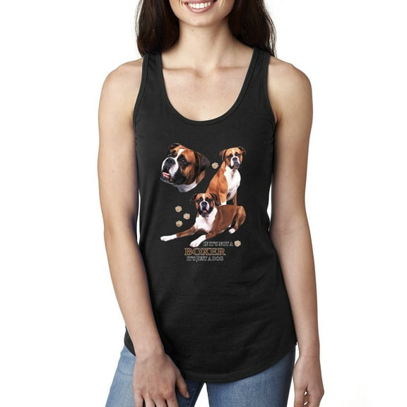If It's Not a Boxer It's Just a Dog Gift | Womens Dog Lover Jersey Racerback Tank Top, Black, Large