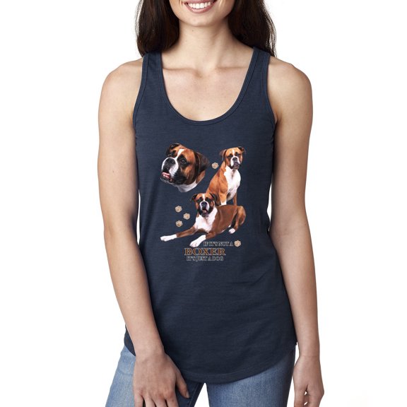 If It's Not a Boxer It's Just a Dog Gift | Womens Dog Lover Jersey Racerback Tank Top, Navy, X-Large