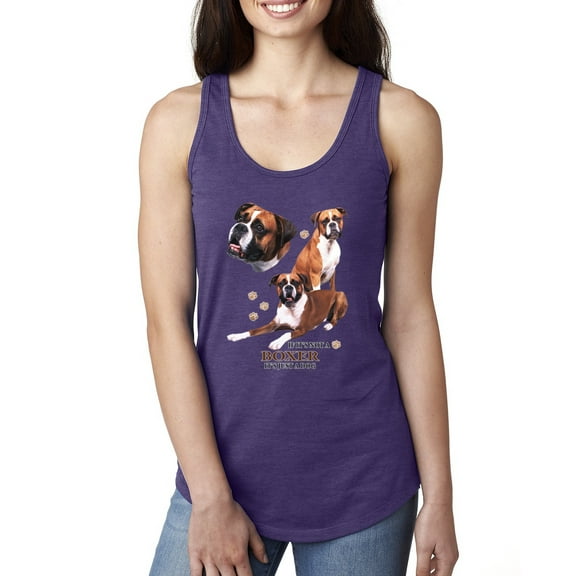 If It's Not a Boxer It's Just a Dog Gift | Womens Dog Lover Jersey Racerback Tank Top, Purple Rush, Large