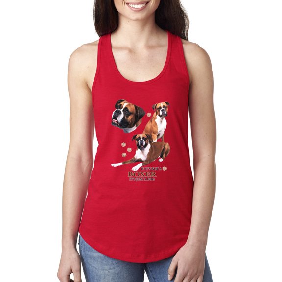 If It's Not a Boxer It's Just a Dog Gift | Womens Dog Lover Jersey Racerback Tank Top, Red, Large