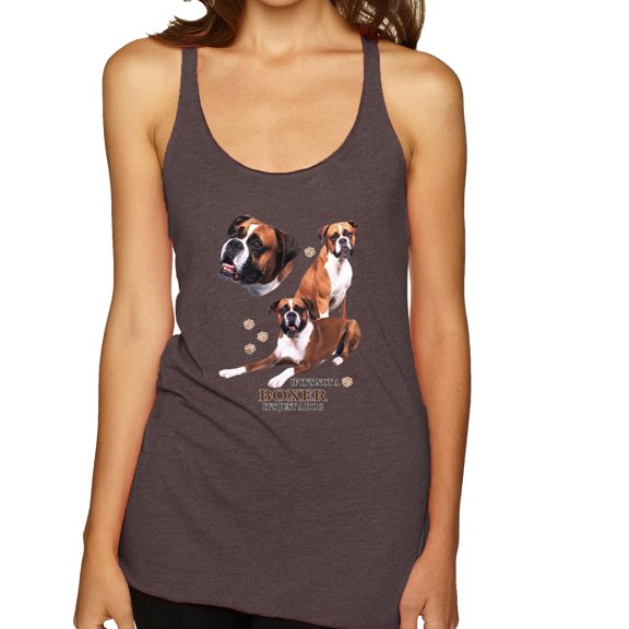 If It's Not a Boxer It's Just a Dog Gift | Womens Dog Lover Premium Tri-Blend Racerback Tank Top, Brown, X-Large