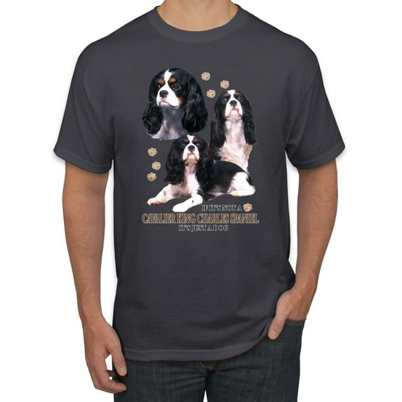 If It's Not a Cavalier King Charles Spaniel It's Just a Dog Gift | Mens Dog Lover Graphic T-Shirt, Charcoal, 4XL