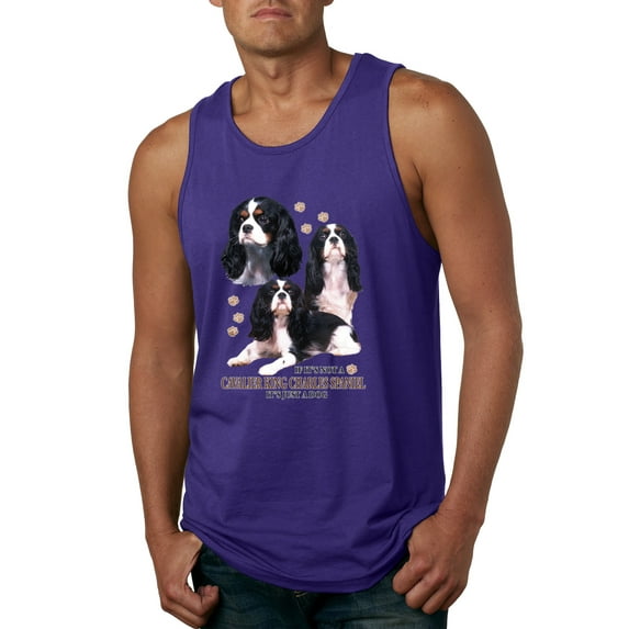 If It's Not a Cavalier King Charles Spaniel It's Just a Dog Gift | Mens Dog Lover Graphic Tank Top, Purple, Medium
