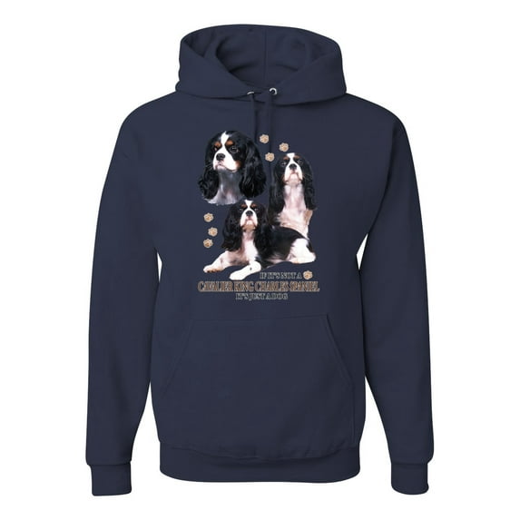If It's Not a Cavalier King Charles Spaniel It's Just a Dog Gift | Mens Dog Lover Hooded Sweatshirt Graphic Hoodie, Navy, X-Large