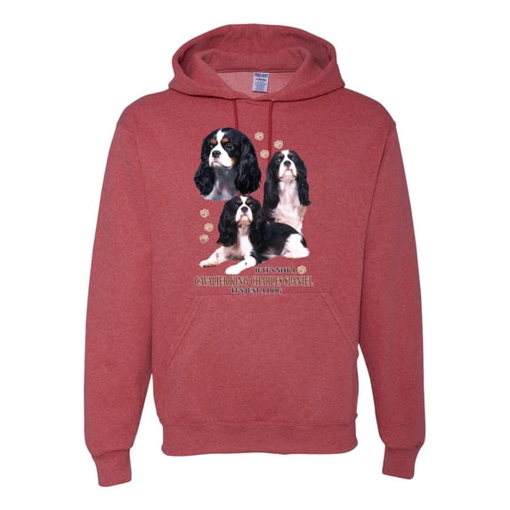 If It's Not a Cavalier King Charles Spaniel It's Just a Dog Gift | Mens Dog Lover Hooded Sweatshirt Graphic Hoodie, Vintage Heather Red, X-Large