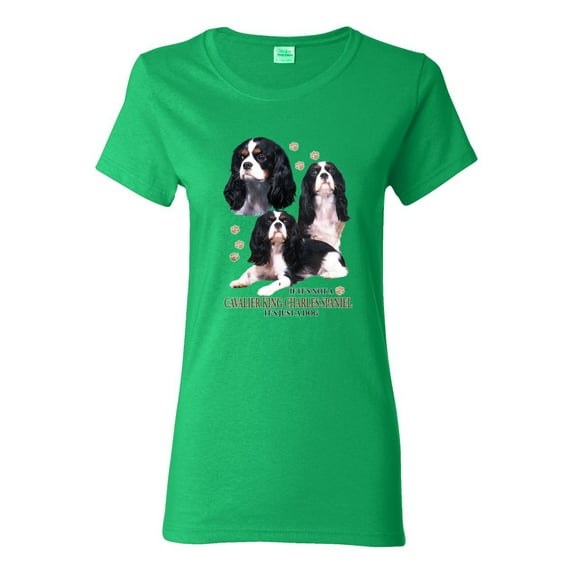 If It's Not a Cavalier King Charles Spaniel It's Just a Dog Gift | Womens Dog Lover Graphic T-Shirt, Kelly, X-Large
