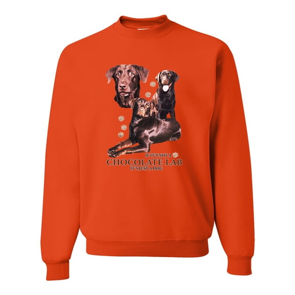 If It's Not a Chocolate Lab It's Just a Dog Gift | Mens Dog Lover Crewneck Graphic Sweatshirt, Orange, 2XL