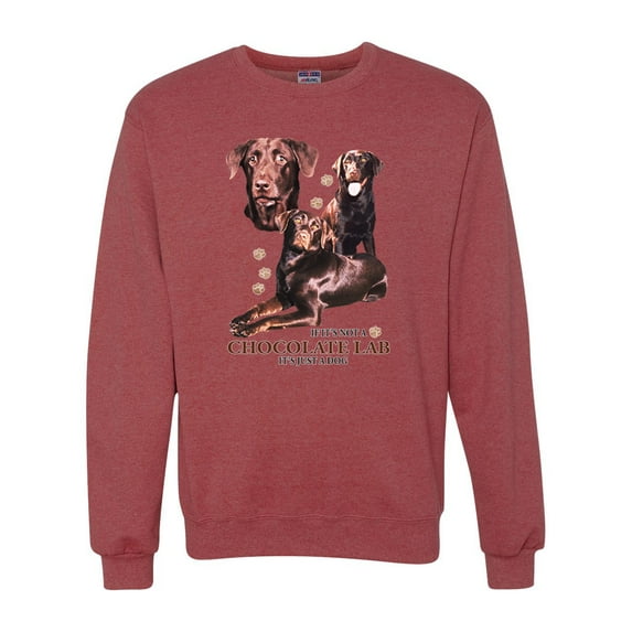 If It's Not a Chocolate Lab It's Just a Dog Gift | Mens Dog Lover Crewneck Graphic Sweatshirt, Vintage Heather Red, X-Large