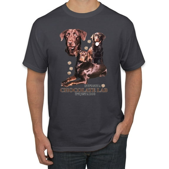 If It's Not a Chocolate Lab It's Just a Dog Gift | Mens Dog Lover Graphic T-Shirt, Charcoal, 2XL