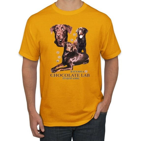 If It's Not a Chocolate Lab It's Just a Dog Gift | Mens Dog Lover Graphic T-Shirt, Gold, 3XL