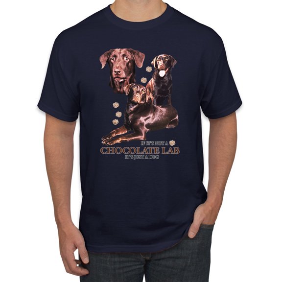 If It's Not a Chocolate Lab It's Just a Dog Gift | Mens Dog Lover Graphic T-Shirt, Navy, 2XL