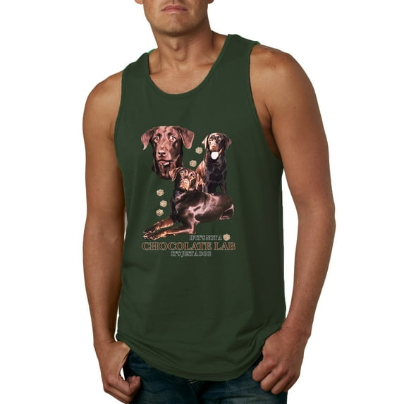 If It's Not a Chocolate Lab It's Just a Dog Gift | Mens Dog Lover Graphic Tank Top, Forest Green, 2XL