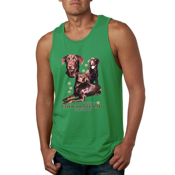 If It's Not a Chocolate Lab It's Just a Dog Gift | Mens Dog Lover Graphic Tank Top, Kelly, 3XL