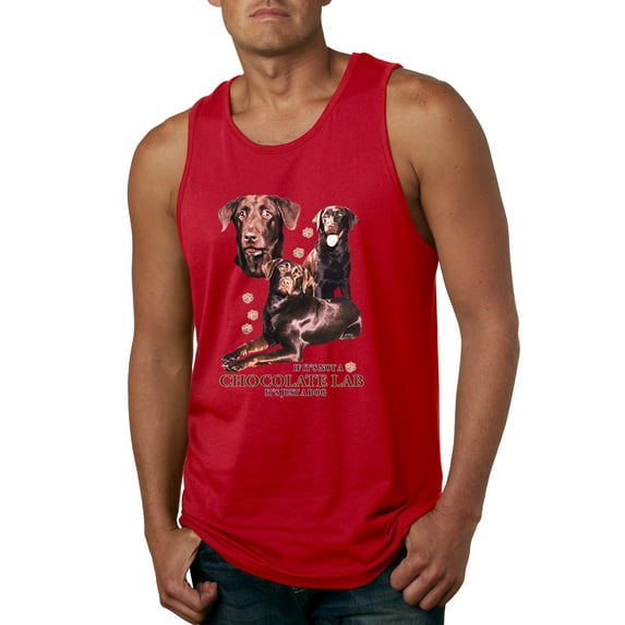 If It's Not a Chocolate Lab It's Just a Dog Gift | Mens Dog Lover Graphic Tank Top, Red, Small