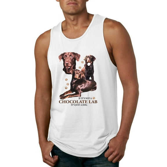 If It's Not a Chocolate Lab It's Just a Dog Gift | Mens Dog Lover Graphic Tank Top, White, X-Large